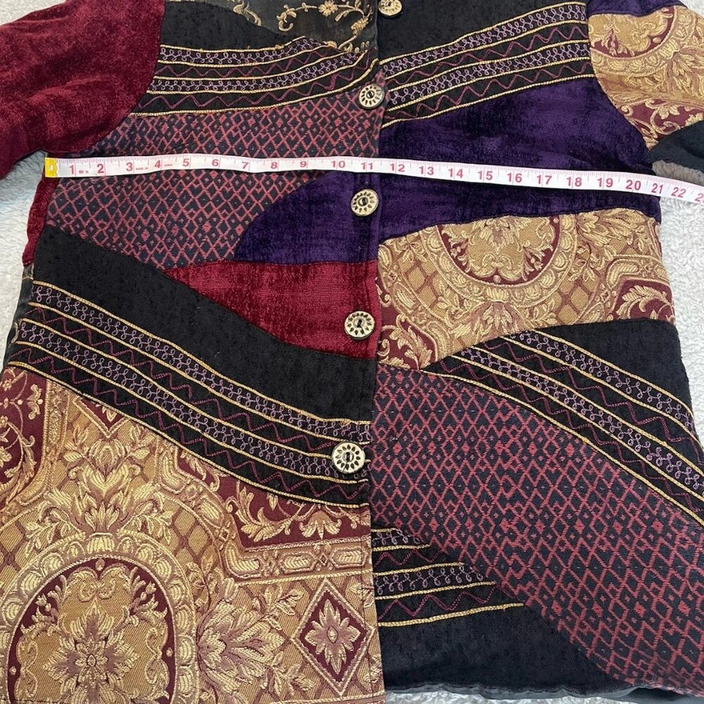 Indigo Moon Tapestry Damask Patchwork Embroidered… - image 6